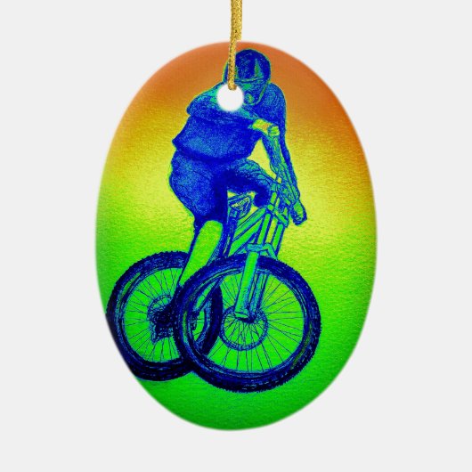 mountainbike Llandegla mtb bmx Keramisch Ornament (Voorkant)
