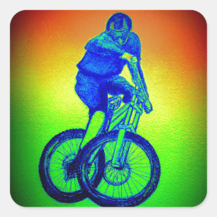 mountainbike Llandegla mtbmx Vierkante Sticker