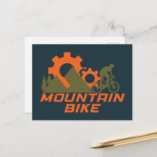 Mountainbike mountainbike feestdagenkaart (Voorkant / Achterkant in situ)