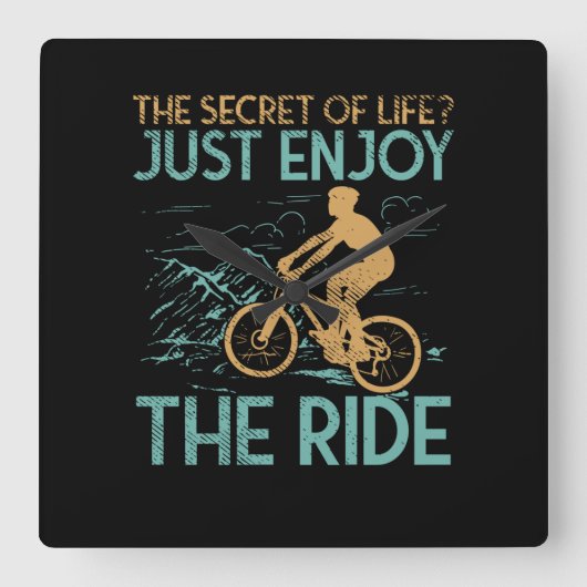 Mountainbike Mountainbiker Vierkante Klok (Voorkant)