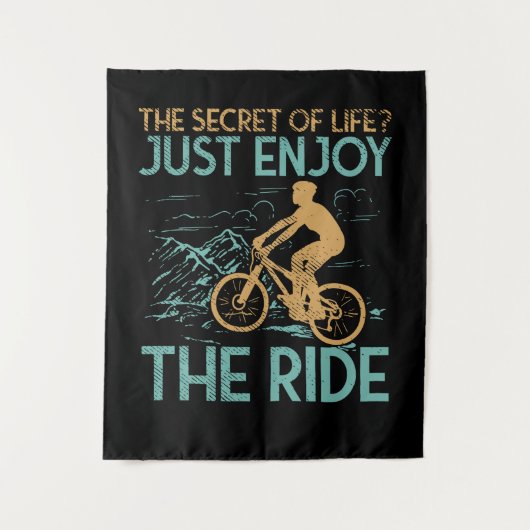Mountainbike Mountainbiker Wandkleed (Voorkant)