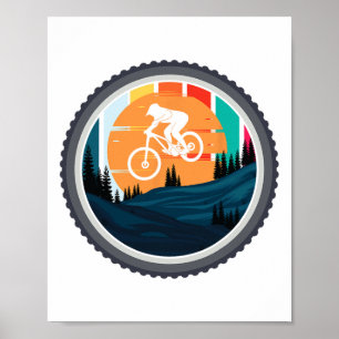 Mountainbike Mtb downhill fietsen mountainbike Poster