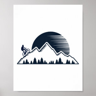 Mountainbike MTB-fietsen Trails Heren Vintage Poster