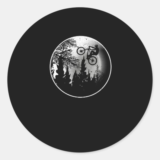 mountainbike MTB Moon Downhill Biking Cycling Ronde Sticker (Voorkant)