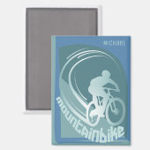 Mountainbike mtb Mountainbiker fietsen Magneet (Voorkant / Achterkant)