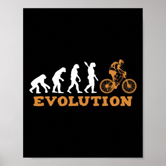 Mountainbike MTB Quotes Bergfietsrenner Evolutie Poster (Voorkant)