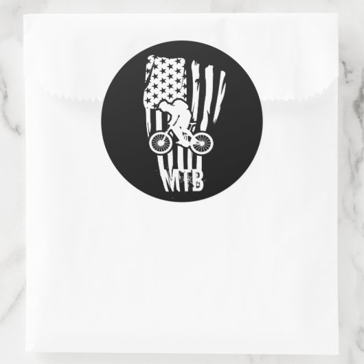 Mountainbike MTB-rijder Ronde Sticker (Tas)