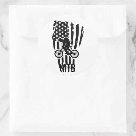 Mountainbike MTB-rijder Ronde Sticker (Tas)