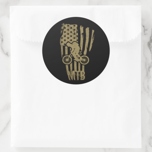 Mountainbike MTB-rijder Ronde Sticker (Tas)