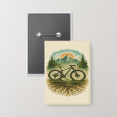 Mountainbike Natuur Avontuur Kunst Button (Voorkant / Achterkant)
