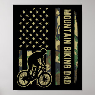 Mountainbike Papa Camouflage Amerikaanse Vlag Vade Poster