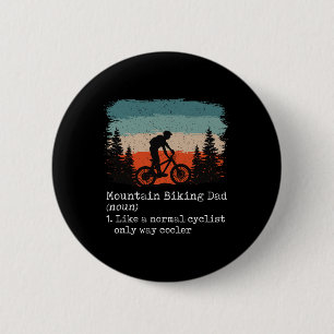 Mountainbike-papa Grappige fietser, fietsen, fiets Ronde Button 5,7 Cm