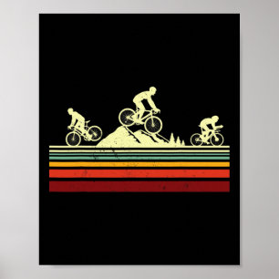 Mountainbike Retro-fietsers Vintage- Mtb Bi Poster