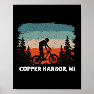 Mountainbike Retro Zonsondergang Vintage Copper Ha Poster