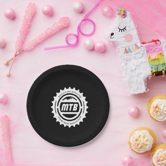 mountainbike-revolutie papieren bordje (Feest)