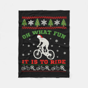 Mountainbike rijder, Oh wat een leuke Kerstmis lel Fleece Deken