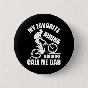 Mountainbike-shirt voor vader mijn favoriete rijma ronde button 5,7 cm