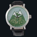 mountainbike stijlvol uur horloge<br><div class="desc">Een eenvoudig en elegant afbeelding met een alpenberg</div>