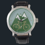 mountainbike stijlvol uur horloge<br><div class="desc">Een eenvoudig en elegant afbeelding met een alpenberg</div>