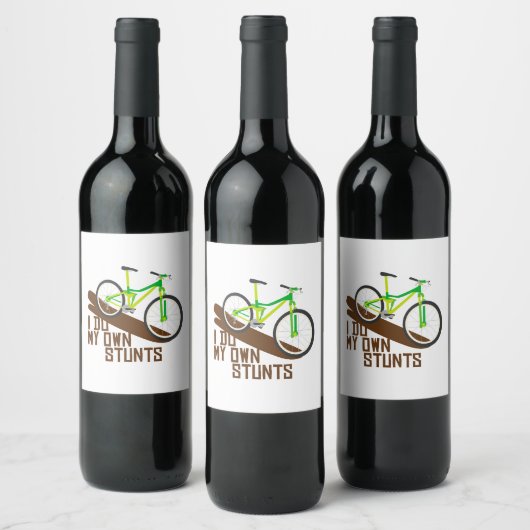 Mountainbike stunts wijn etiket (Flessen)