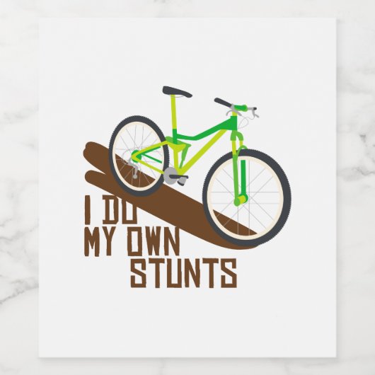Mountainbike stunts wijn etiket (Enkel label)