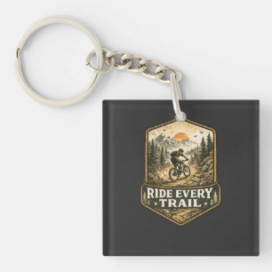 Mountainbike Trail Rijder Vintage Avontuur T-Shirt Sleutelhanger