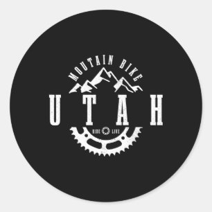 Mountainbike Utah Moab Mtb Downhill Fietsen Vintag Ronde Sticker