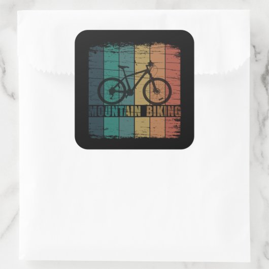 Mountainbike Vierkante Sticker (Tas)
