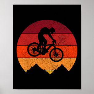 Mountainbike Vintage Retro Mtb Downhill Fietsen Wi Poster