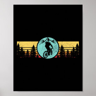 Mountainbike Vintage Retro Mtb Fietssport Natuur Poster