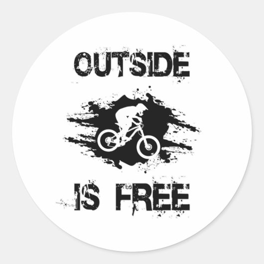 mountainbike-wandeling MTB fietsenwiel-cadeauidee Ronde Sticker (Voorkant)