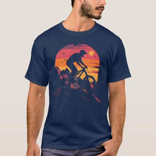 Mountainbiken 90s Look retro T-shirt (Voorkant)