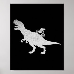 Mountainbiken Afdalend Fiets Wielrenner T-rex Fiet Poster