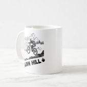 Mountainbiken bergafwaarts koffiemok (Voorkant links)