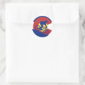 Mountainbiken Colorado vlag Ronde Sticker (Tas)