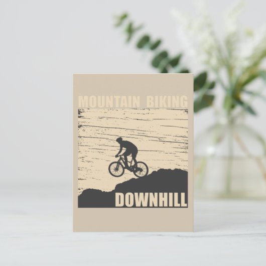Mountainbiken Downhill Briefkaart (Staand voorkant)