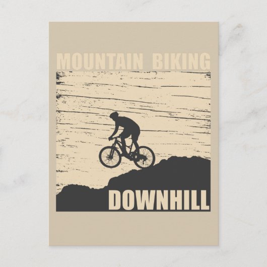 Mountainbiken Downhill Briefkaart (Voorkant)