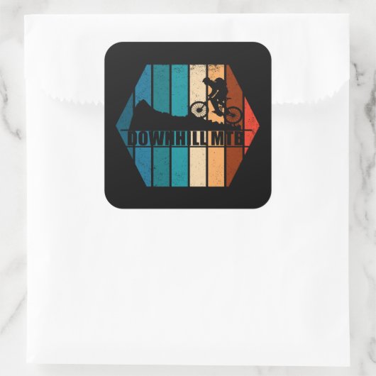 Mountainbiken Downhill mtb Vierkante Sticker (Tas)