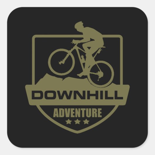 Mountainbiken Downhill mtb Vierkante Sticker (Voorkant)