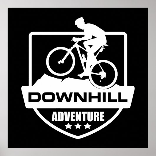 mountainbiken downhill offroad poster (Voorkant)