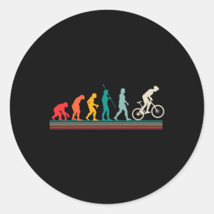 Mountainbiken Evolutie Retro Sport Mtb Fietser L Ronde Sticker
