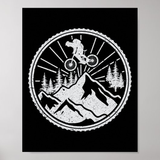 Mountainbiken Extreme Downhill Mtb Sprong Bos R Poster (Voorkant)