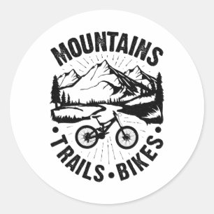 Mountainbiken Fietsen Vintage Fiets Fietser Ronde Sticker
