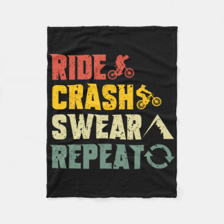 Mountainbiken Grappige Rit Crash Scheld Herhaal Hu Fleece Deken