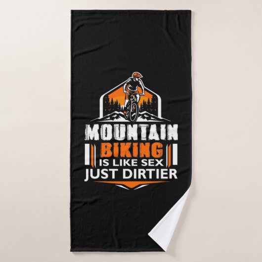 Mountainbiken is gewoon vuiler badhanddoek (Badhanddoek)