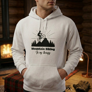 Mountainbiken Is Mijn Therapie Hoodie
