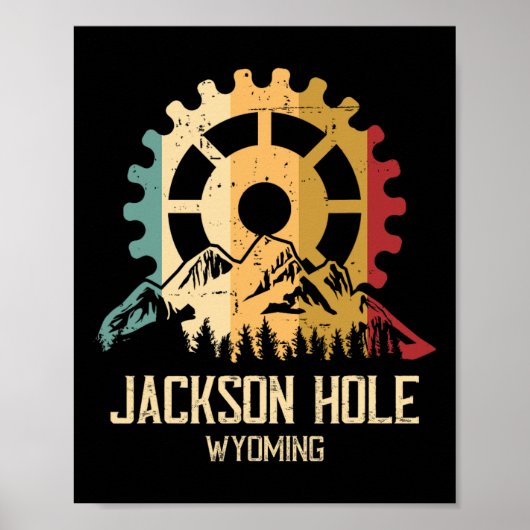 Mountainbiken Jackson Hole Wyoming Poster (Voorkant)