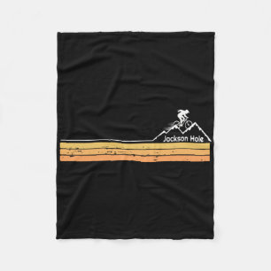 Mountainbiken Jackson Hole Wyoming Vrouwelijke Ber Fleece Deken