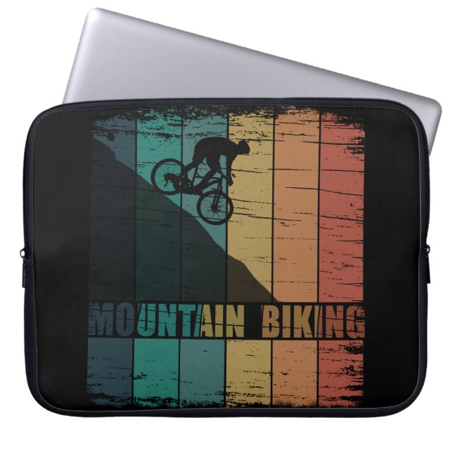 Mountainbiken  laptop sleeve (Voorkant)