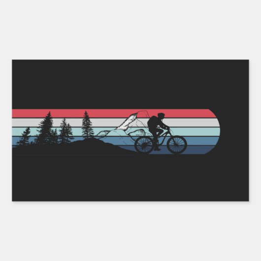 Mountainbiken liefhebber rechthoekige sticker (Voorkant)